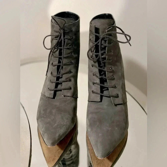 Gently Worn Gray Ava & Aiden Suede Ankle Boots - Picture 1 of 6
